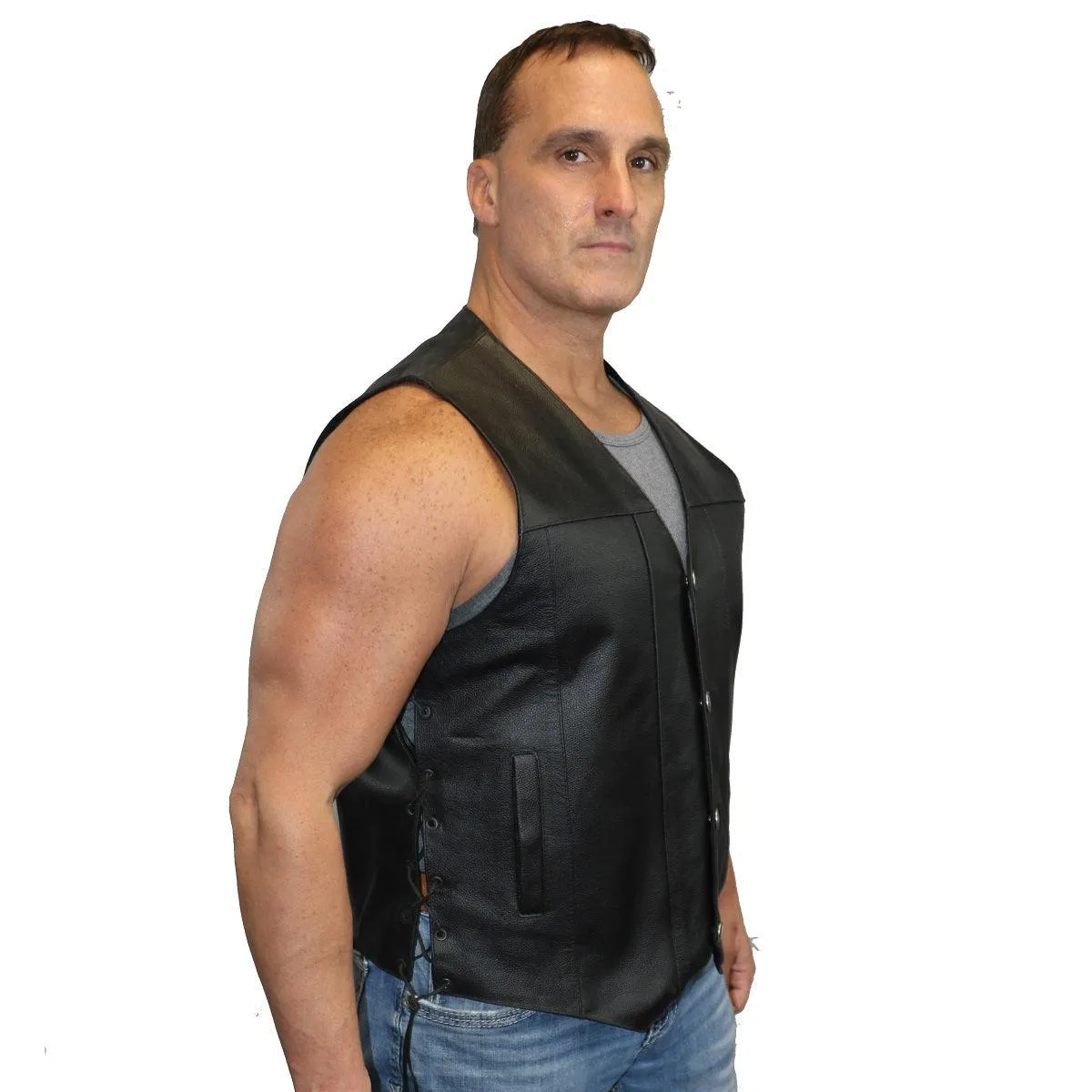 Daniel Smart Buffalo Nickel Head Snaps Vest with Side Lace