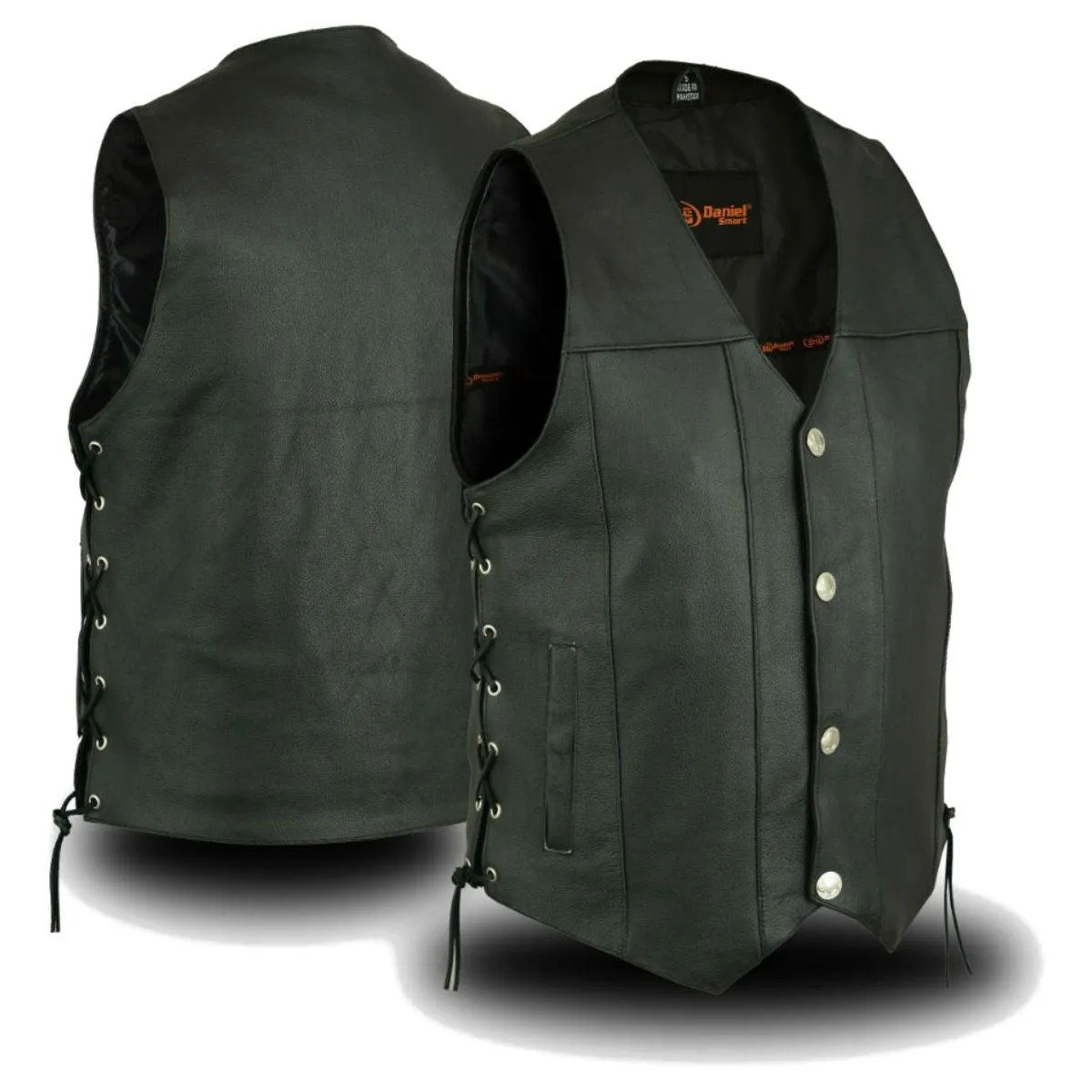 Daniel Smart Buffalo Nickel Head Snaps Vest with Side Lace