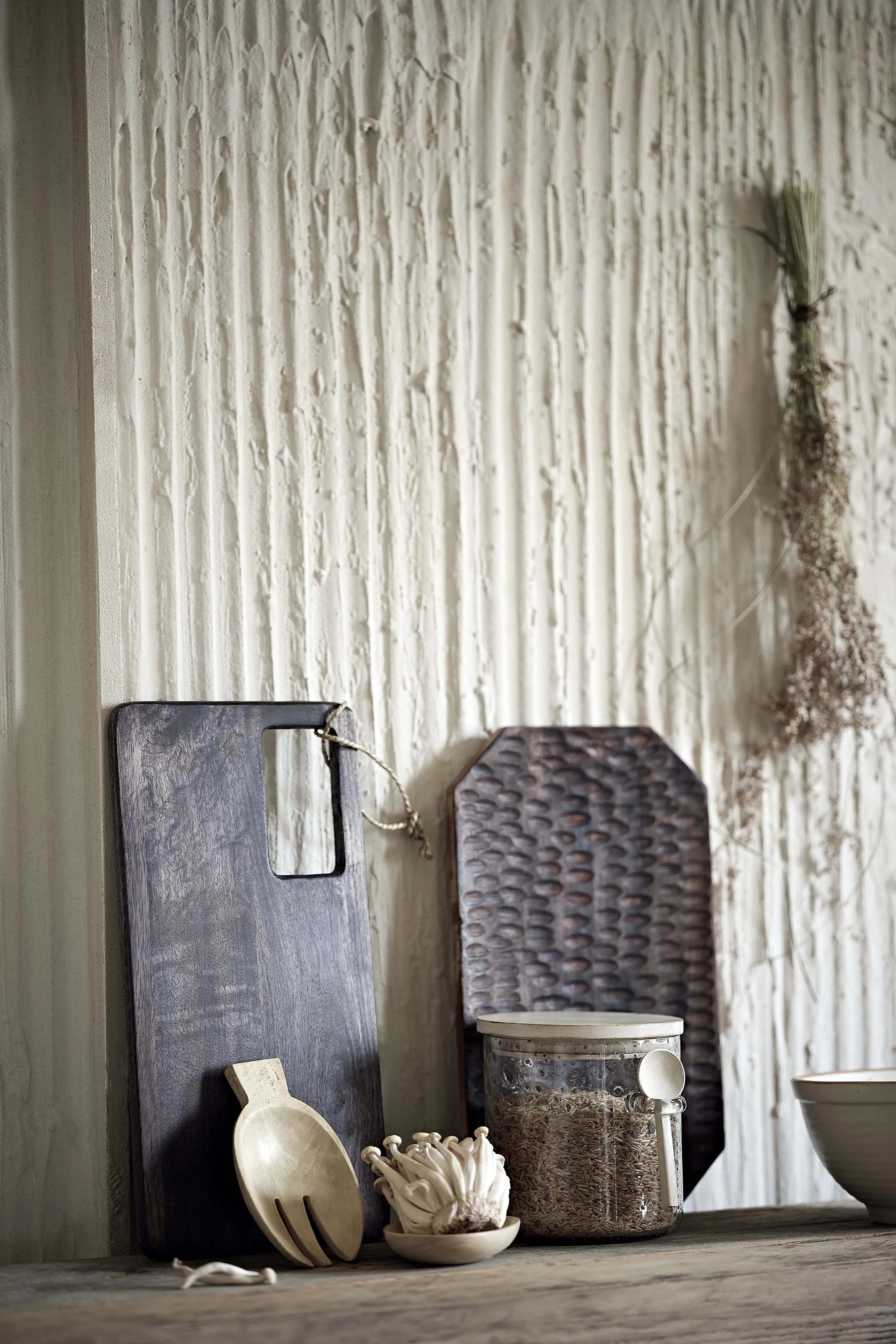 Dark Wood Hammered Platter