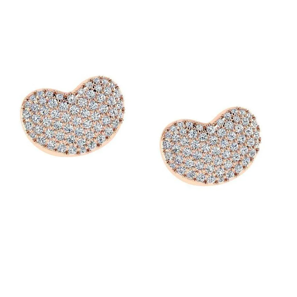 Diamond Heart Stud Earrings 18k Gold (0.45 carat .tw.)