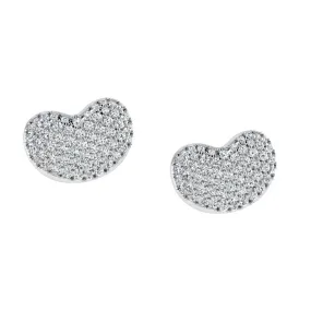 Diamond Heart Stud Earrings 18k Gold (0.45 carat .tw.)