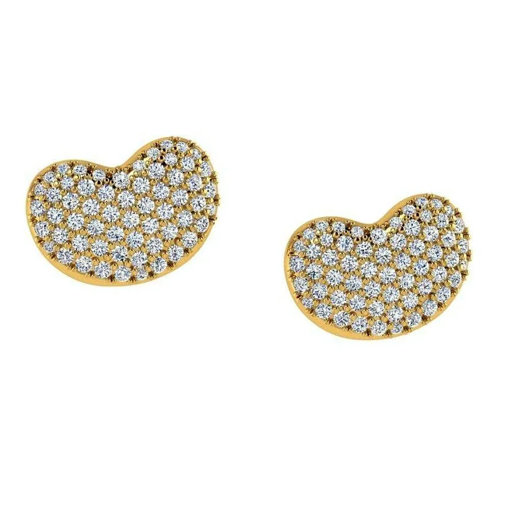 Diamond Heart Stud Earrings 18k Gold (0.45 carat .tw.)