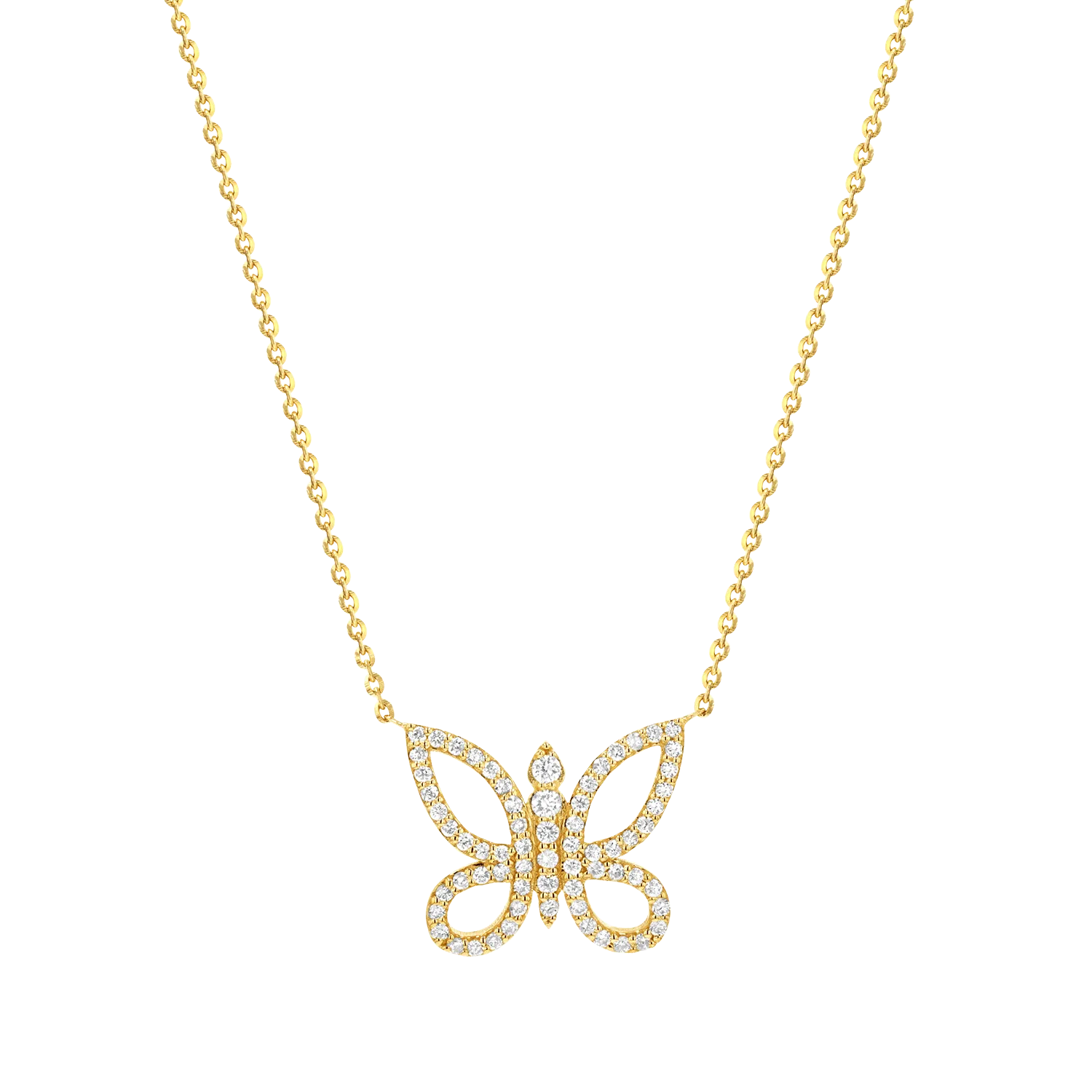 Diamond Pave Butterfly Necklace