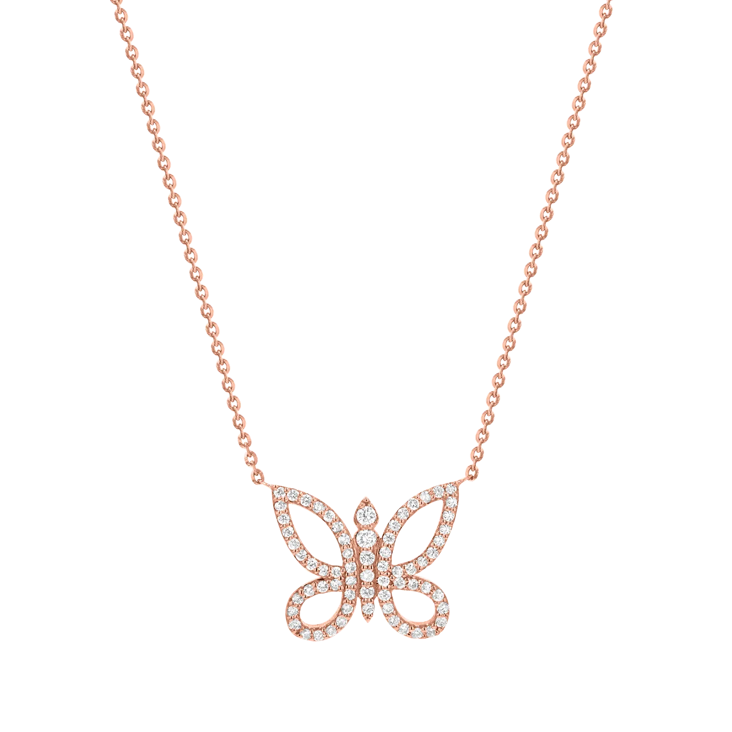 Diamond Pave Butterfly Necklace