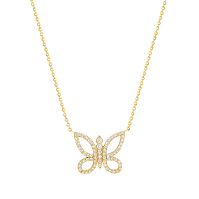 Diamond Pave Butterfly Necklace