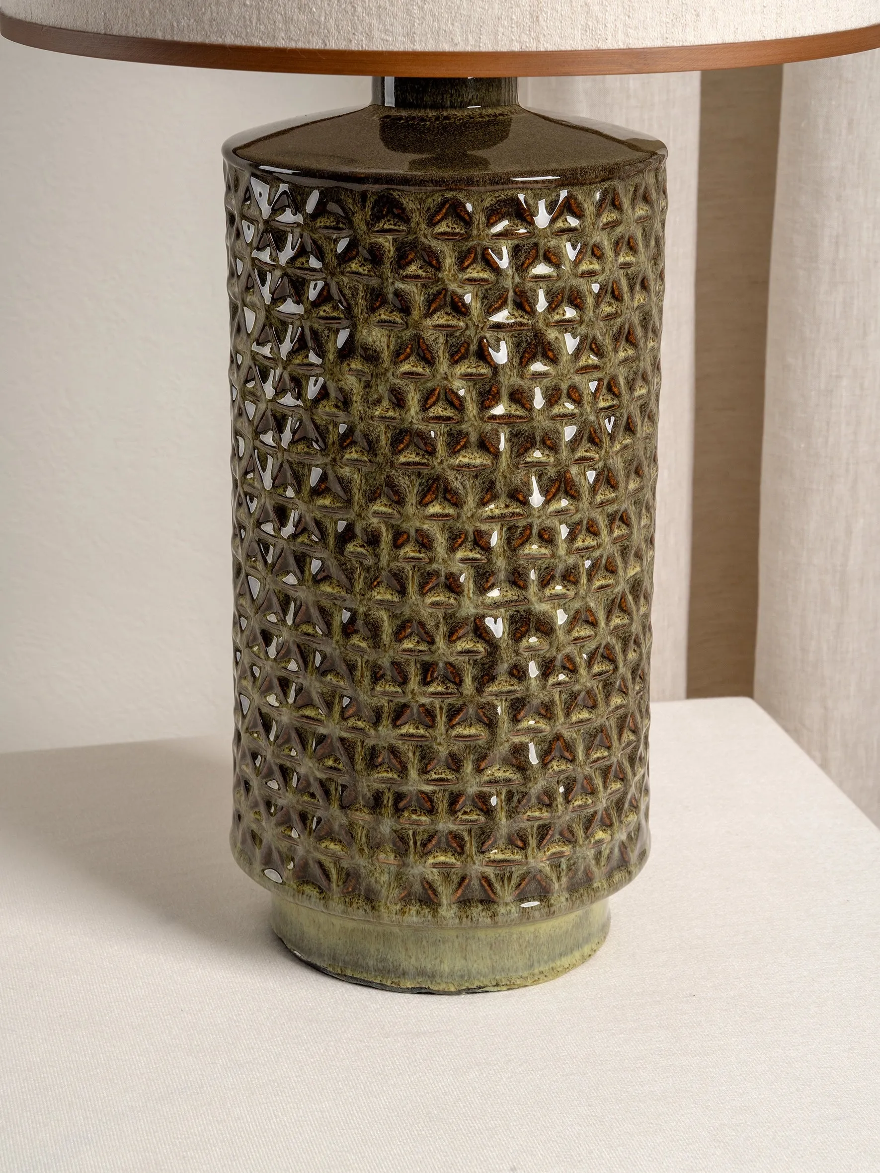 Filaree - tall green glazed ceramic table lamp