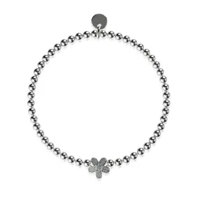 Flower Power | Silver | Crystal Charm Bracelet