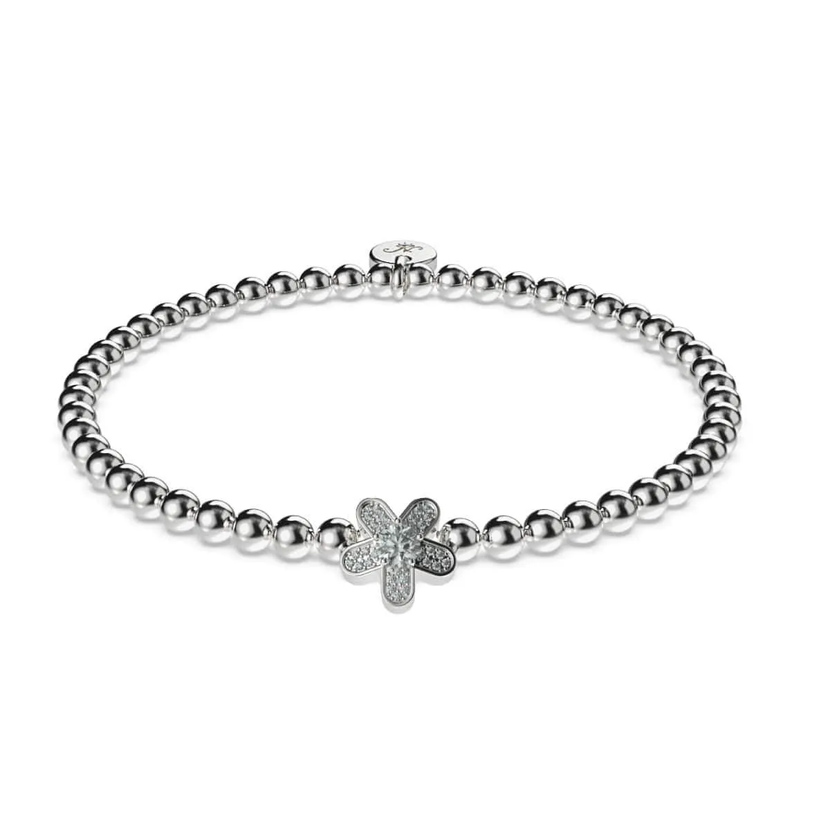 Flower Power | Silver | Crystal Charm Bracelet