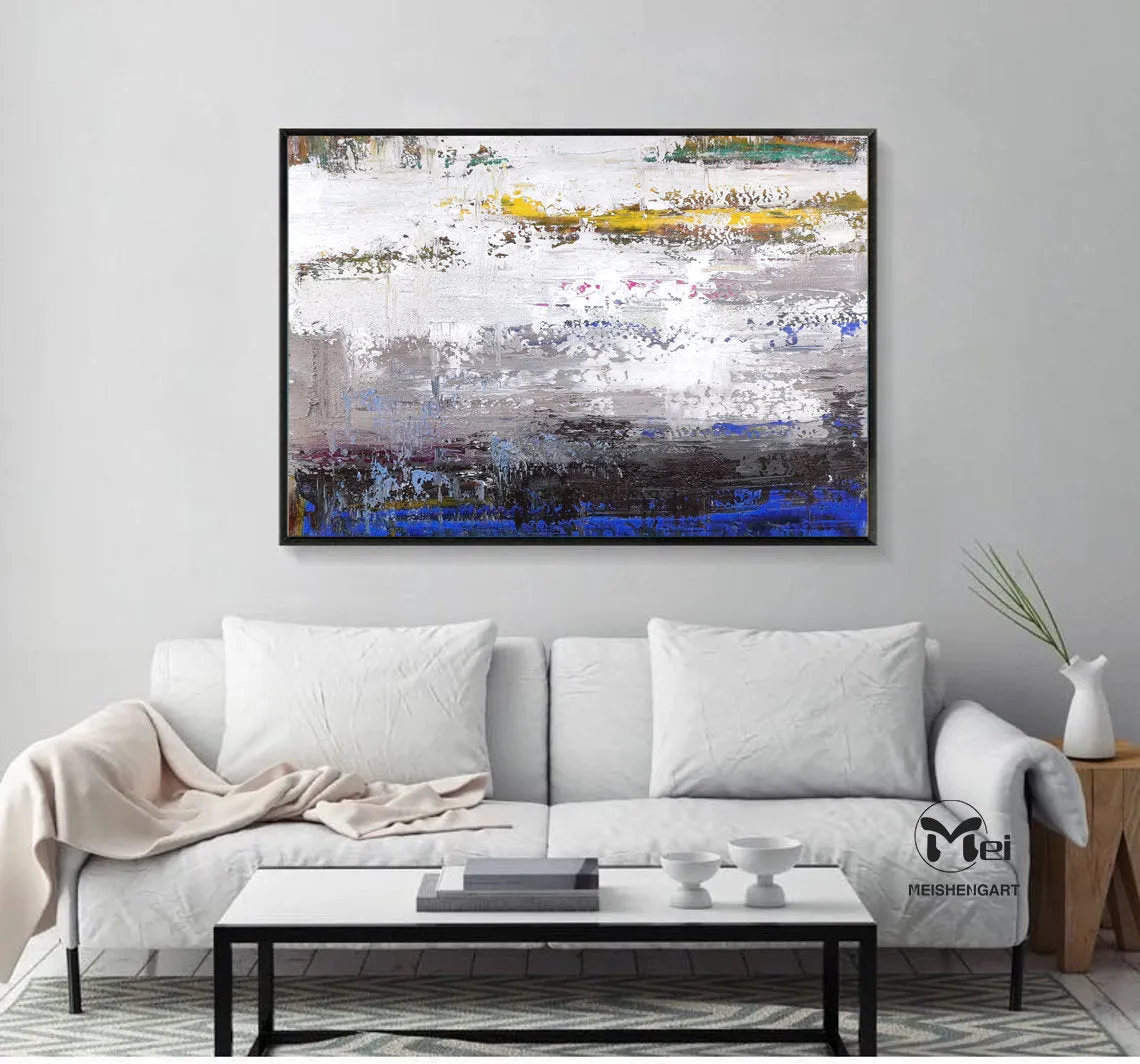 Gold Grey Abstract Painting Original Artwork Kp027