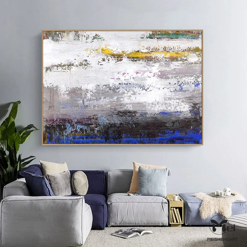 Gold Grey Abstract Painting Original Artwork Kp027