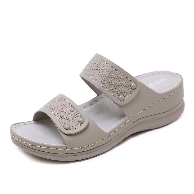 GRW Leisure Sandals Women Cushioned EVA Sole Breathable Vintage Slides Basic Summer