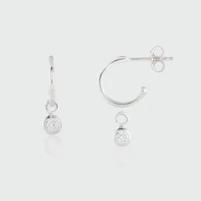 Hampton Moissanite & Silver Interchangeable Gemstone Earrings