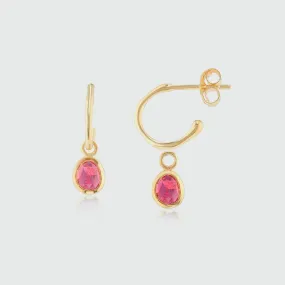 Hampton Ruby & Gold Vermeil Interchangeable Gemstone Earrings