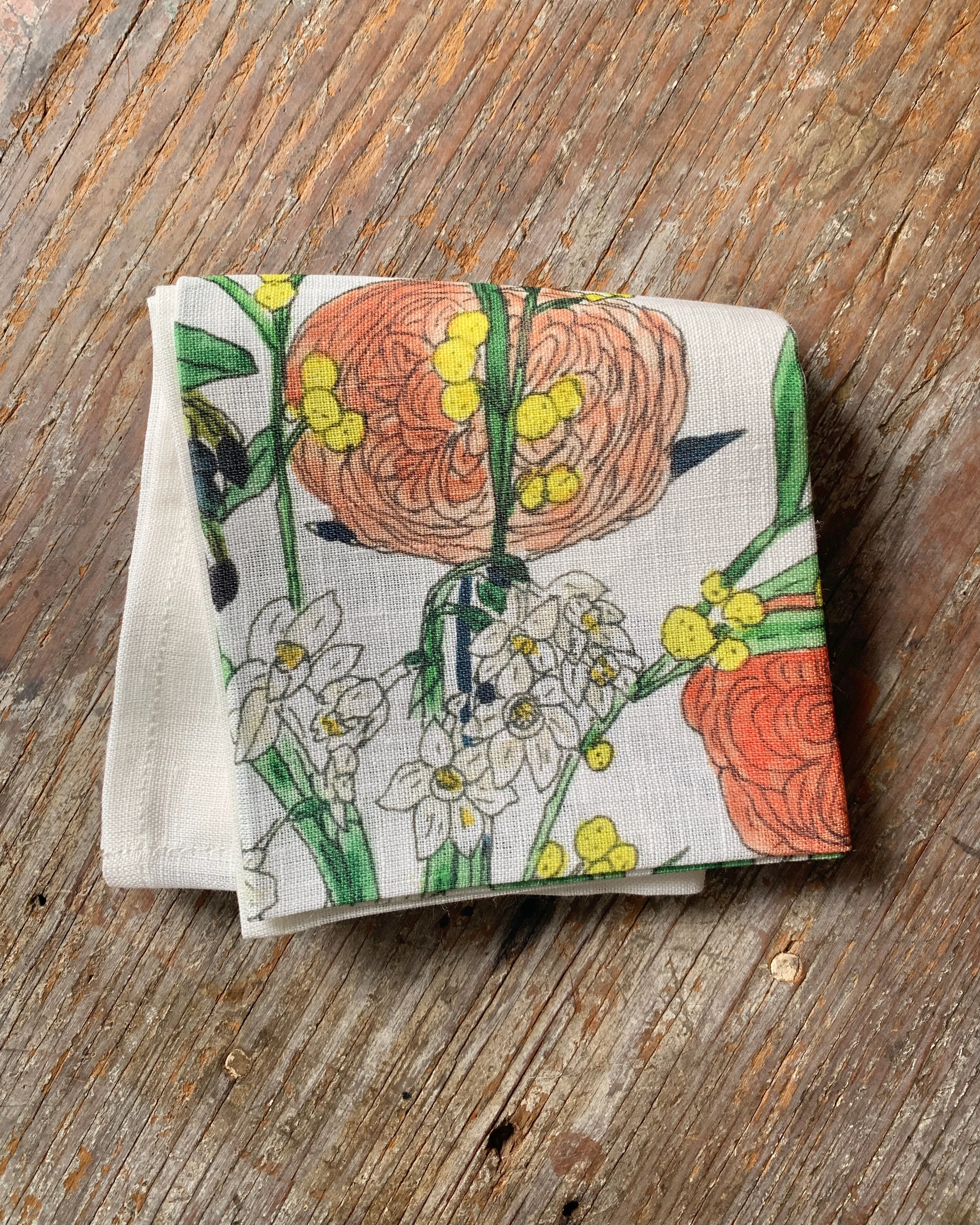 Handkerchief-Isabelle Boinot: Spring Flowers