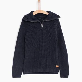 IKKS BOYS’ Zip-Nect Jumper in Black