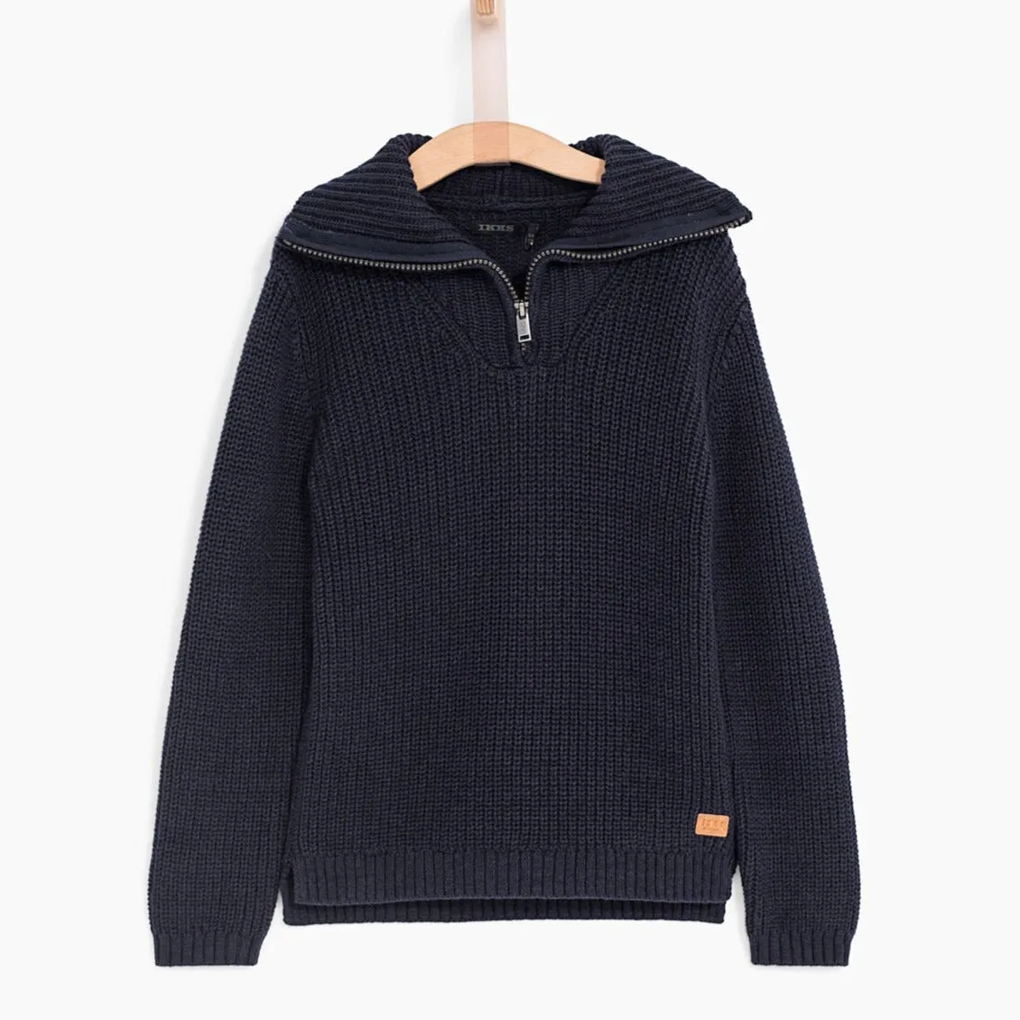 IKKS BOYS’ Zip-Nect Jumper in Black