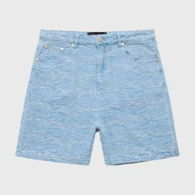 Jaquard Denim Shorts Blue