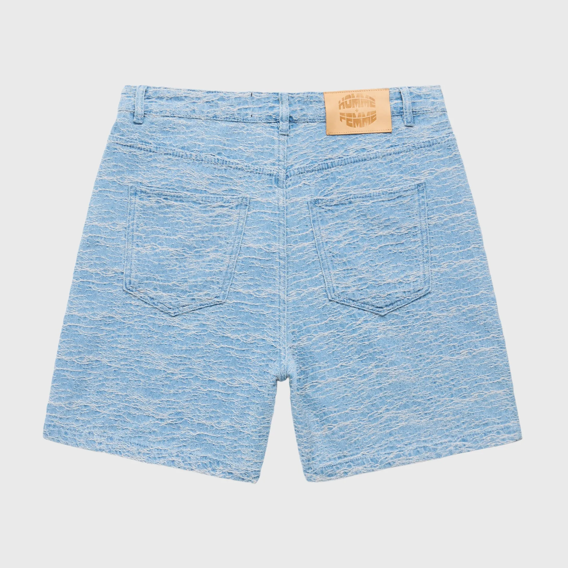 Jaquard Denim Shorts Blue