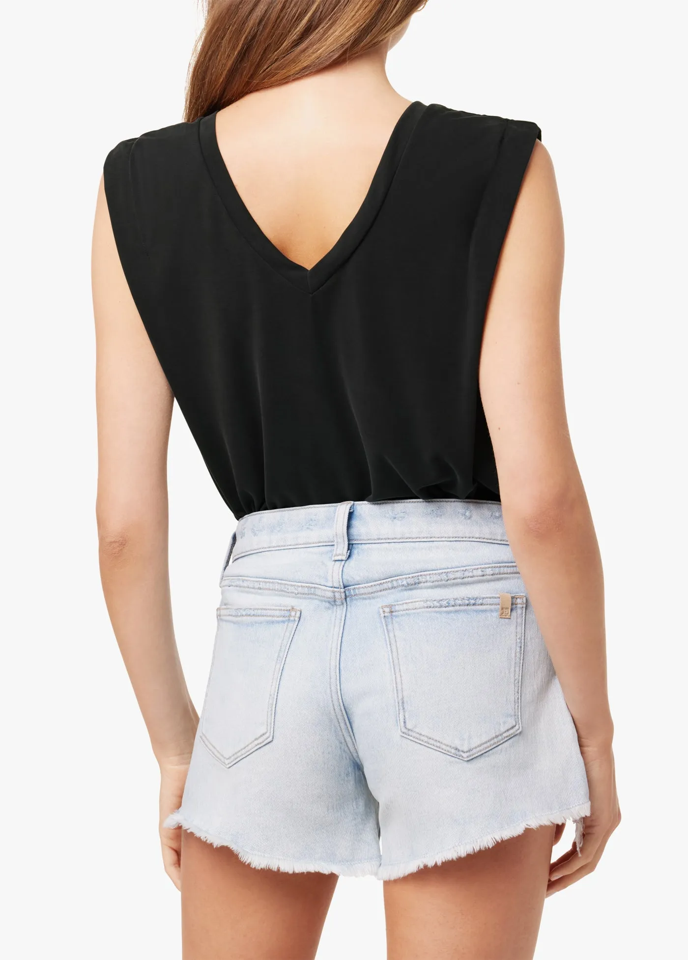 JOLIE SHOULDER DOUBLE V TUCK TANK