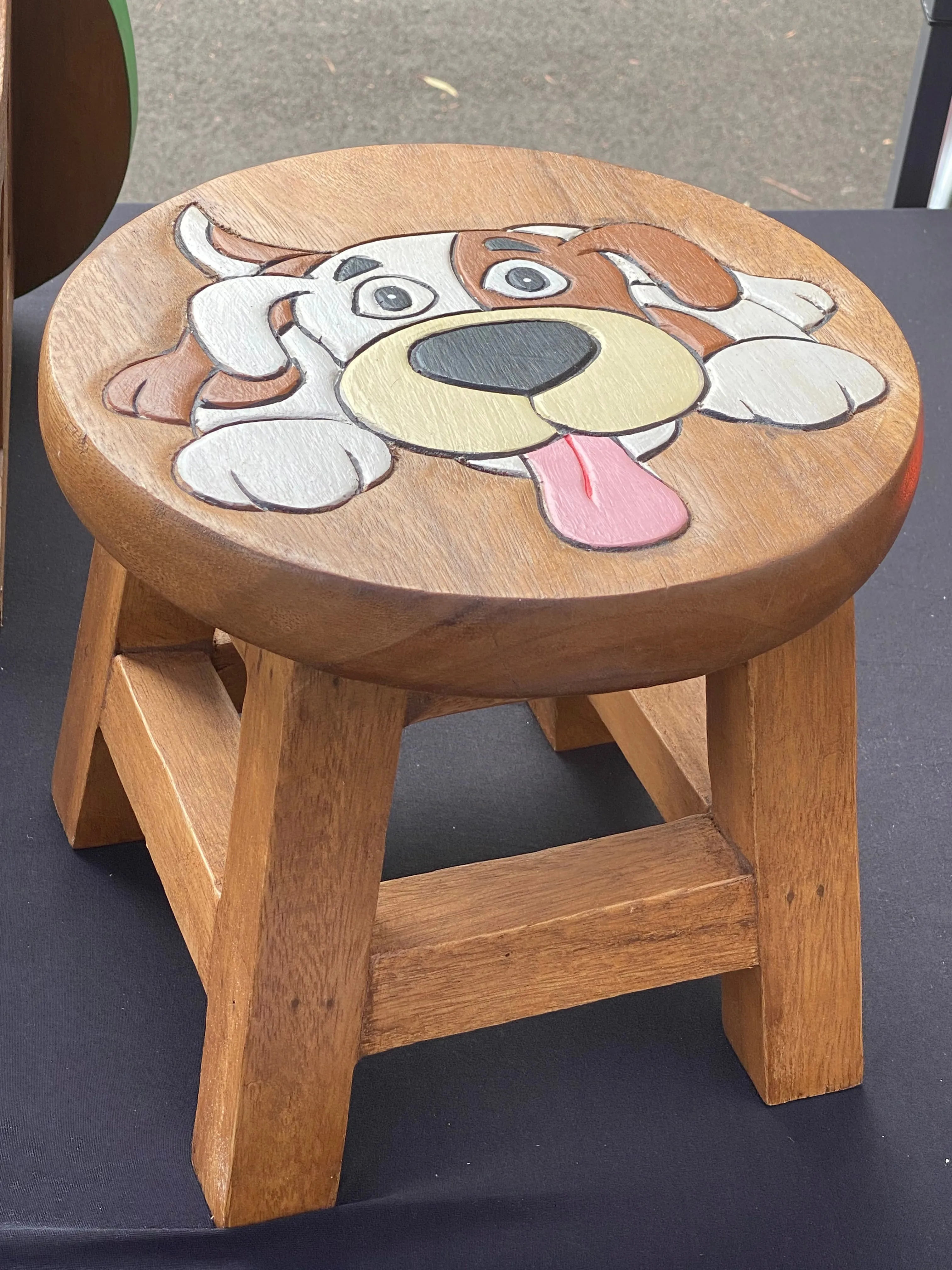 Kids furniture Wooden Stool Puppy Dog Chair Toddlers Step Sitting