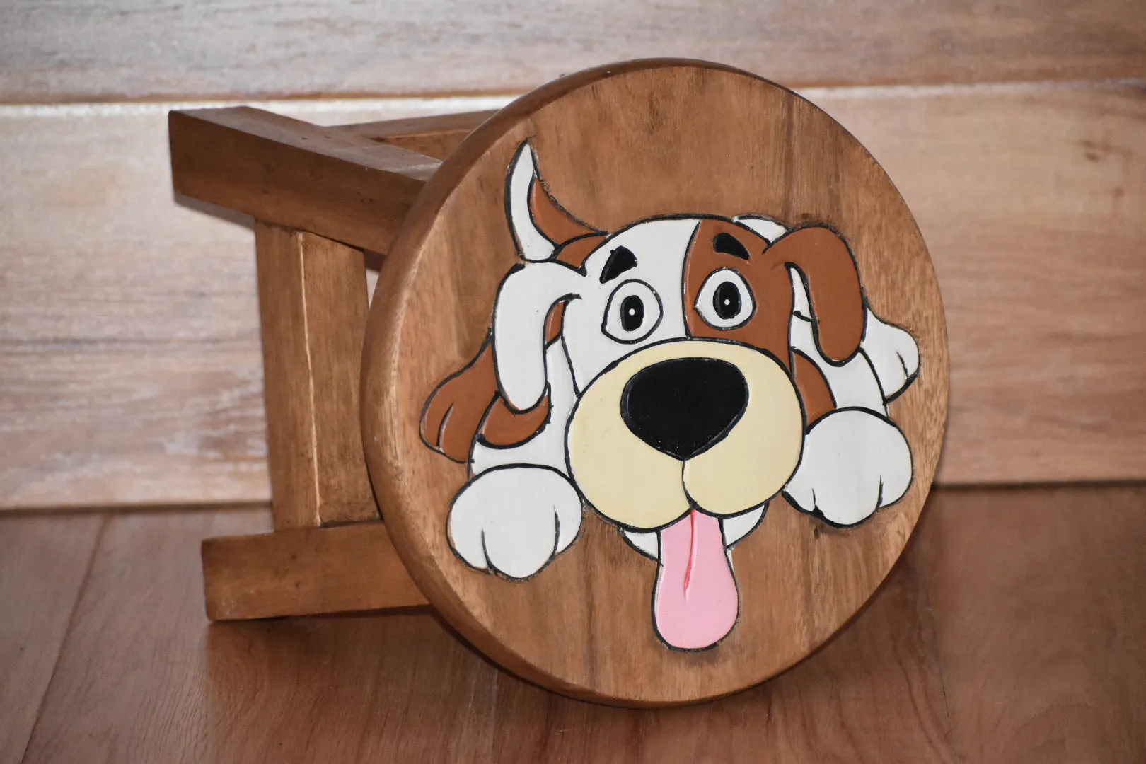 Kids furniture Wooden Stool Puppy Dog Chair Toddlers Step Sitting