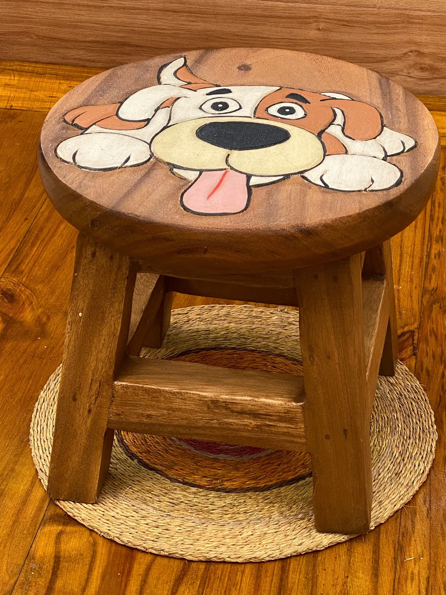 Kids furniture Wooden Stool Puppy Dog Chair Toddlers Step Sitting