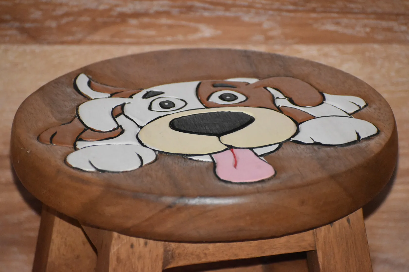 Kids furniture Wooden Stool Puppy Dog Chair Toddlers Step Sitting