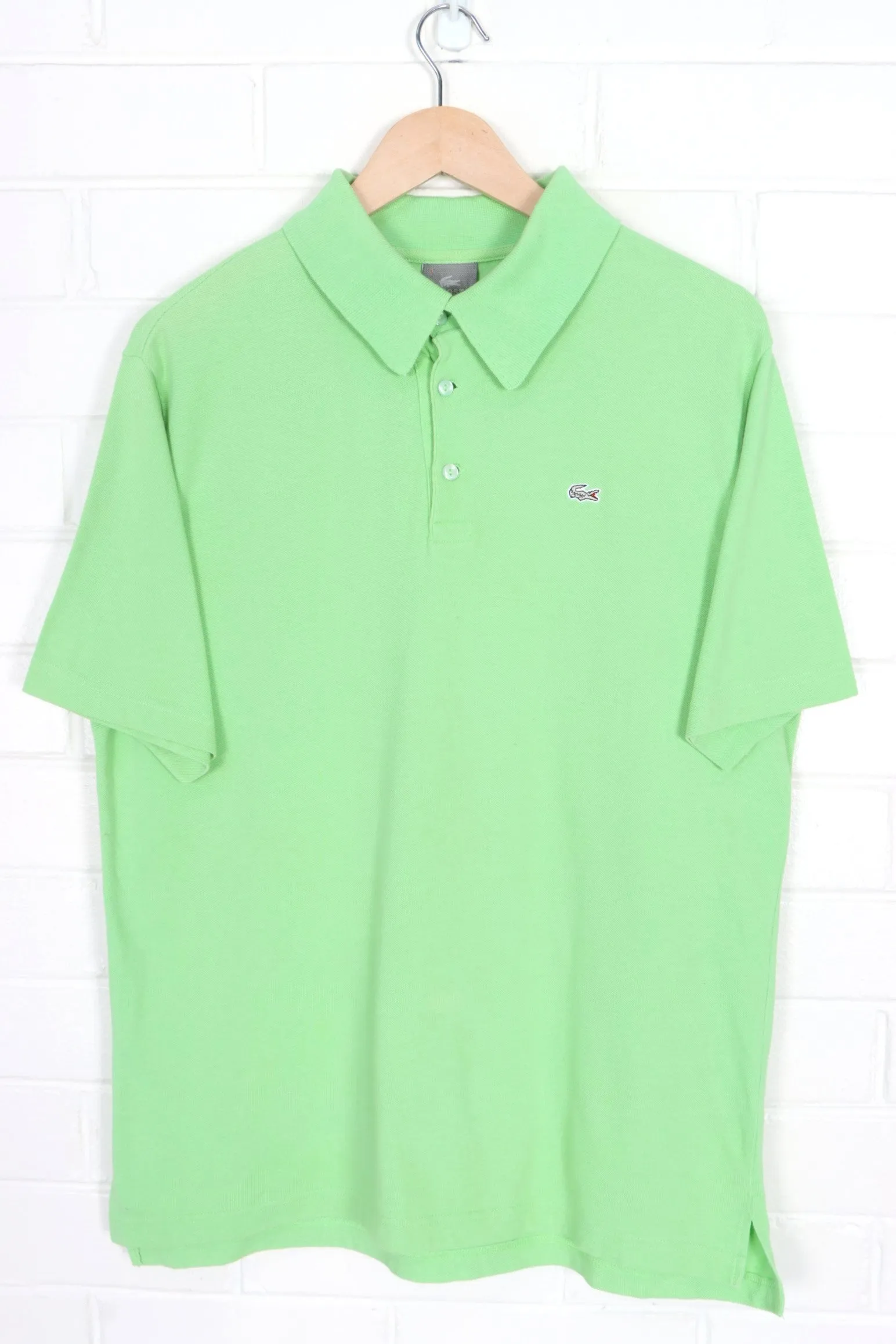 LACOSTE Lime Green Classic Polo Shirt Italy Made (M-L)