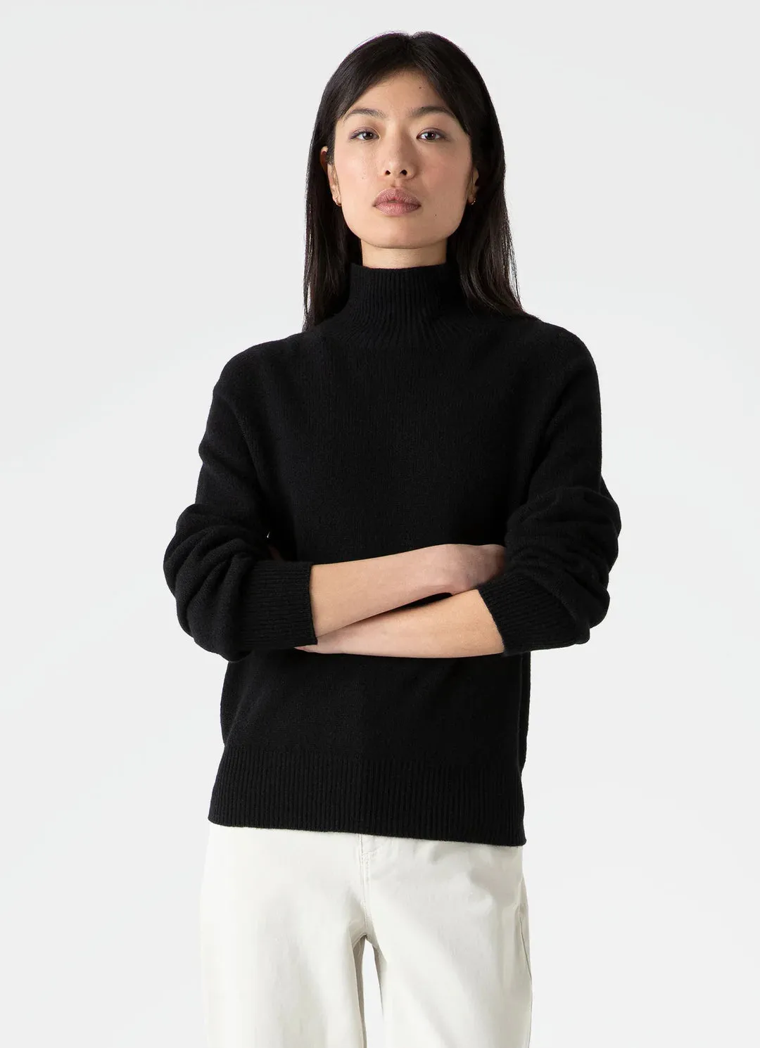 Lambswool Funnel Neck Sweater