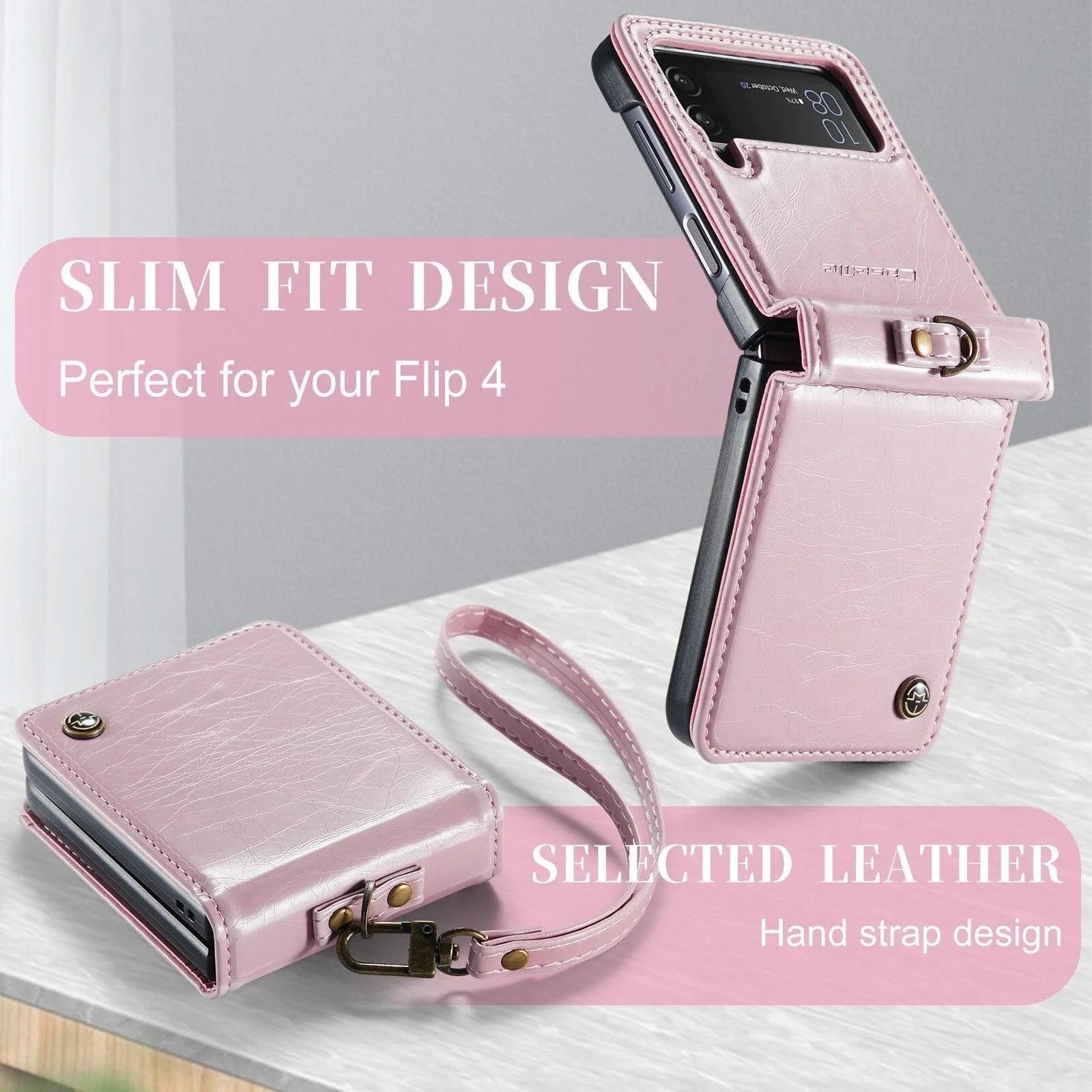 Lauri Luxury Magnetic Leather Wallet Case for Samsung Galaxy Z Flip 4