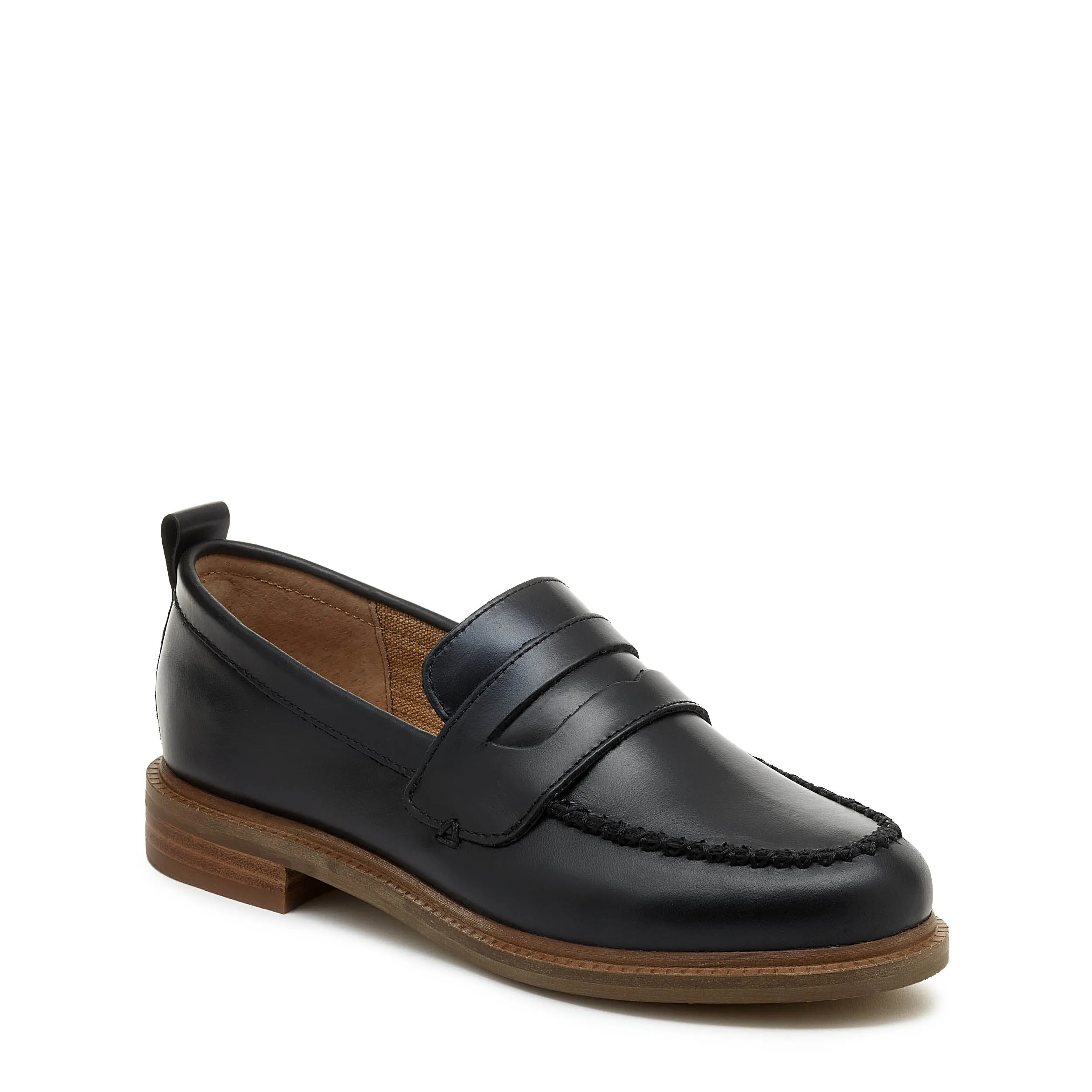 Lens Black Glossy Leather Loafers