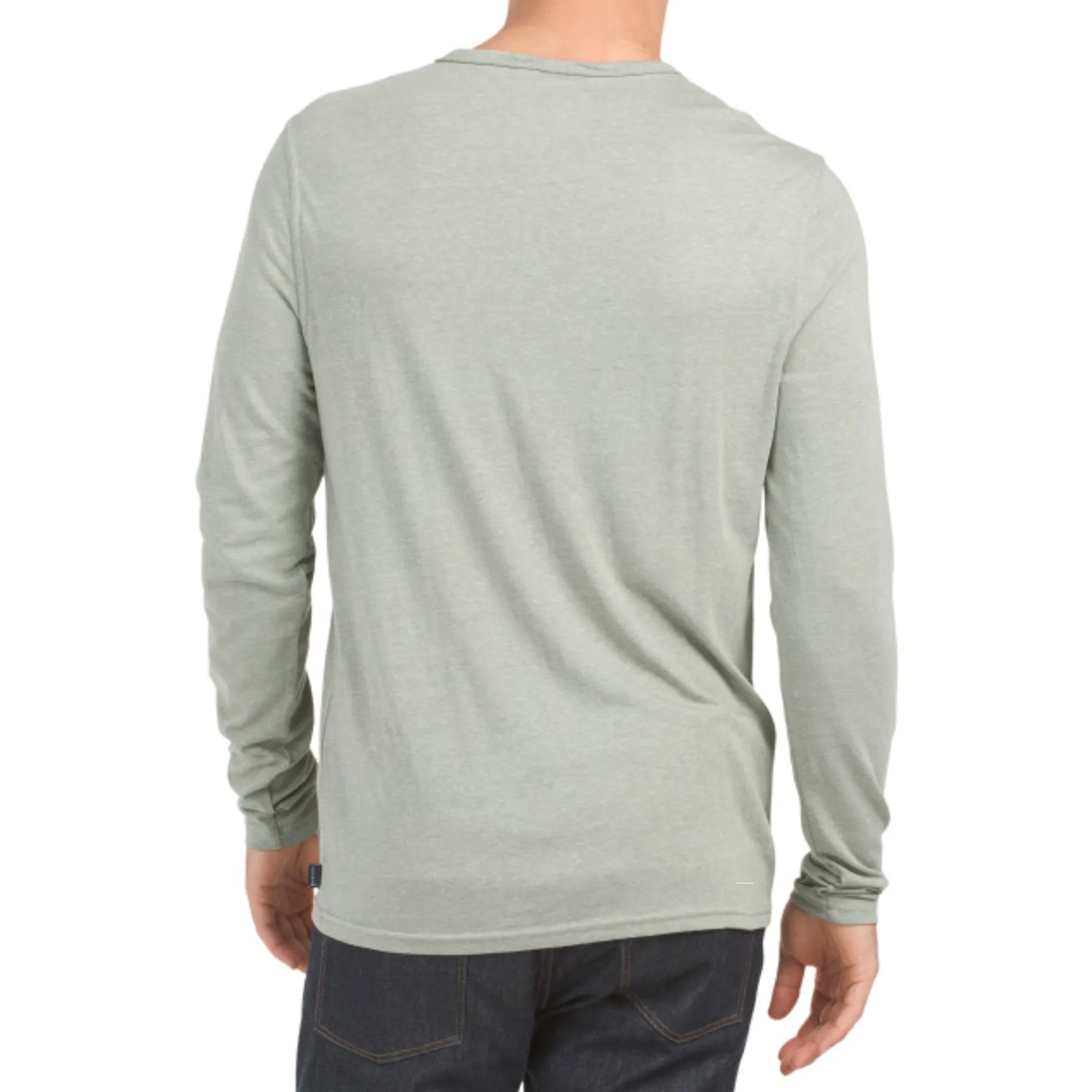 Lucky Brand Men's Venice Burnout 2 Button Long Sleeve Tee Top