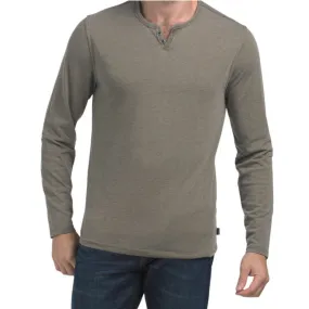 Lucky Brand Men's Venice Burnout 2 Button Long Sleeve Tee Top