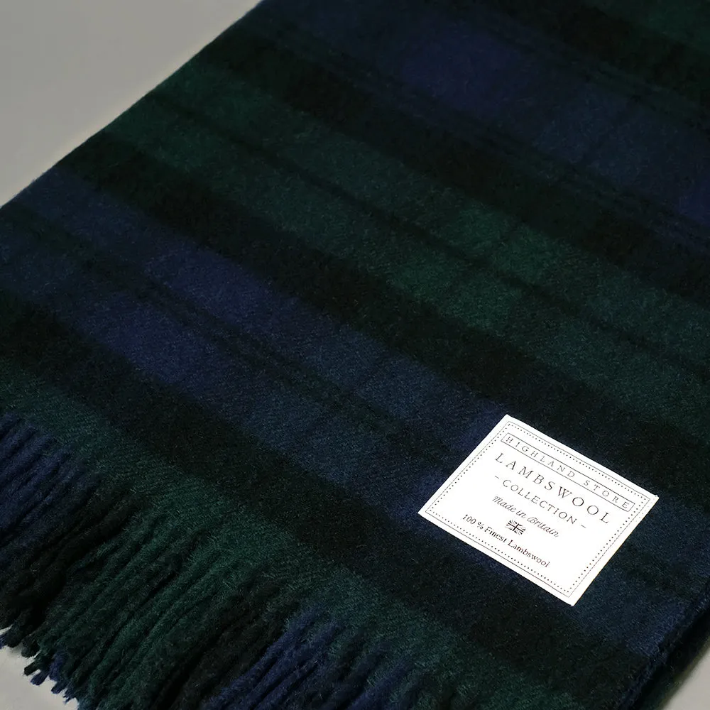 Merino Wool Black Watch Tartan Blanket