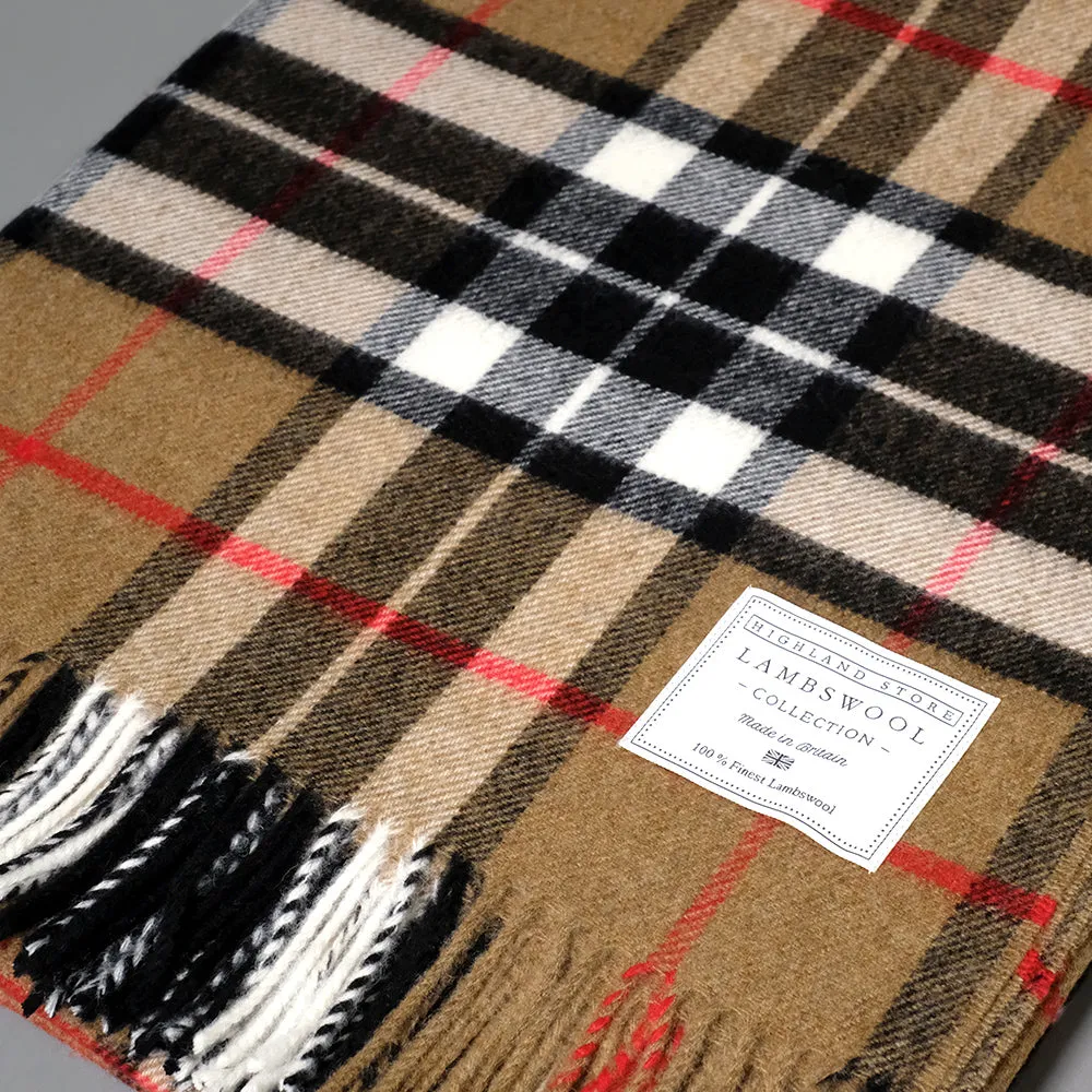 Merino Wool Camel Thompson Tartan Blanket