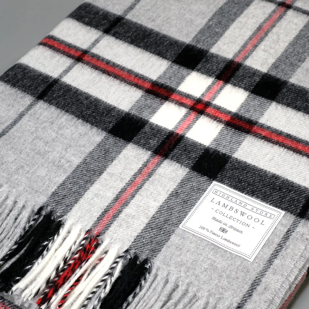 Merino Wool Grey Thompson Tartan Blanket