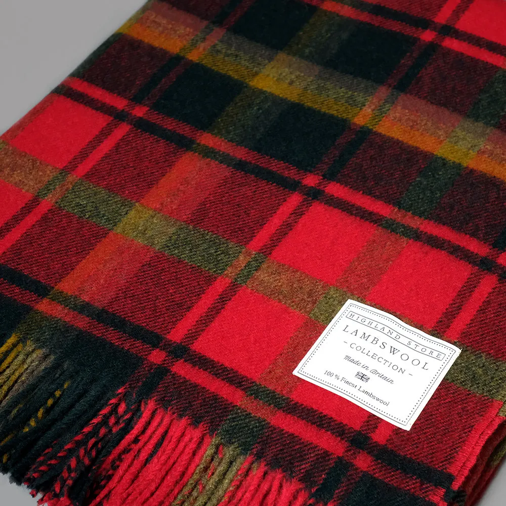 Merino Wool Maple Leaf Tartan Blanket