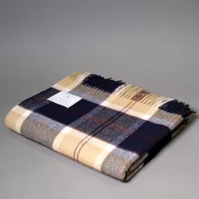 Merino Wool Navy Bannockbane Tartan Blanket