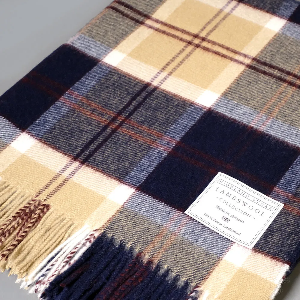 Merino Wool Navy Bannockbane Tartan Blanket