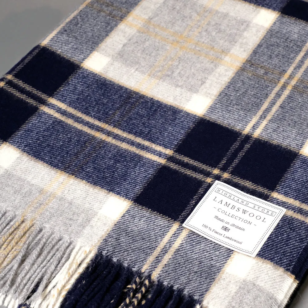 Merino Wool Silver Bannockbane Tartan Blanket