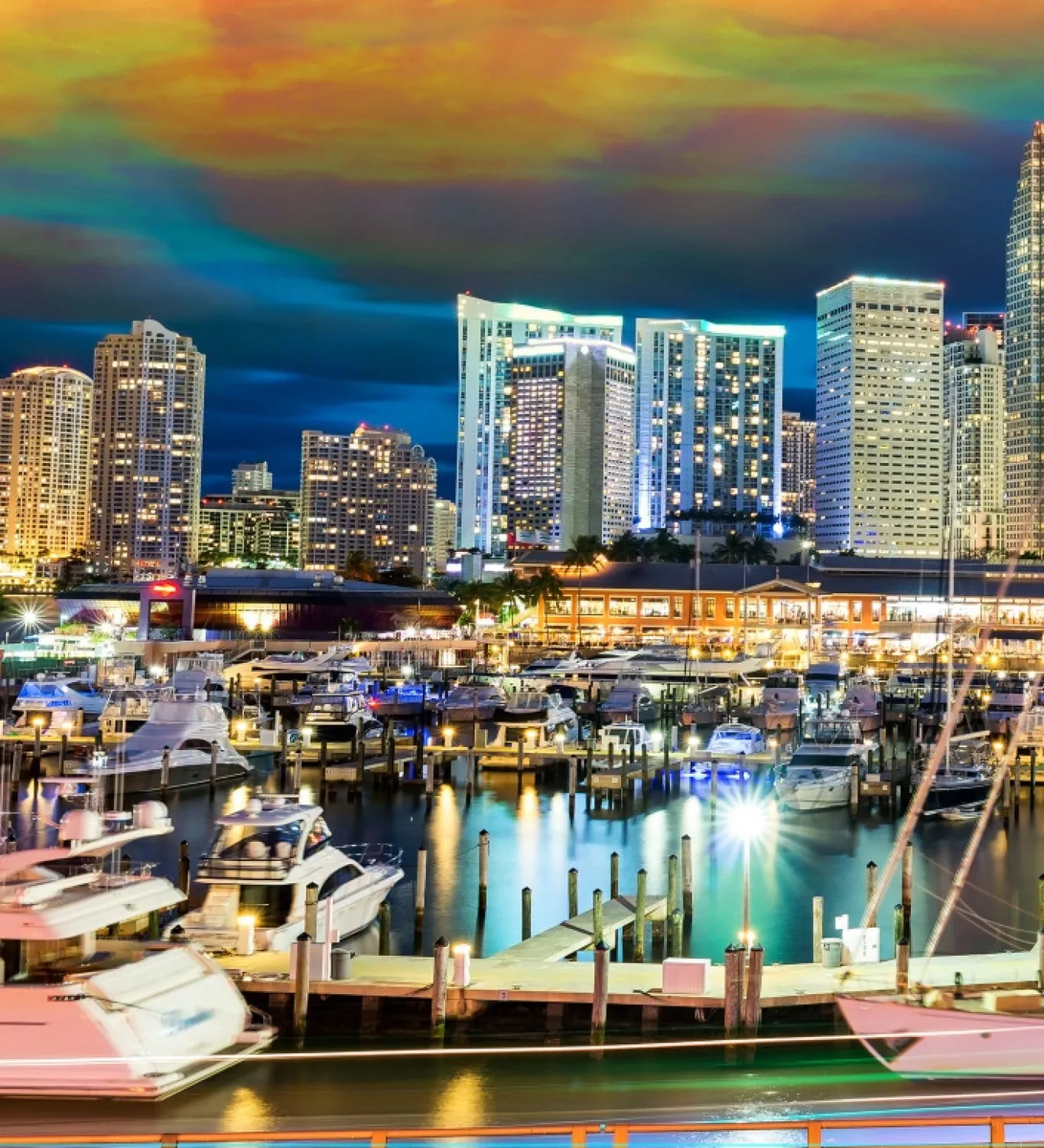 Miami Skyline Canvas Wall Art