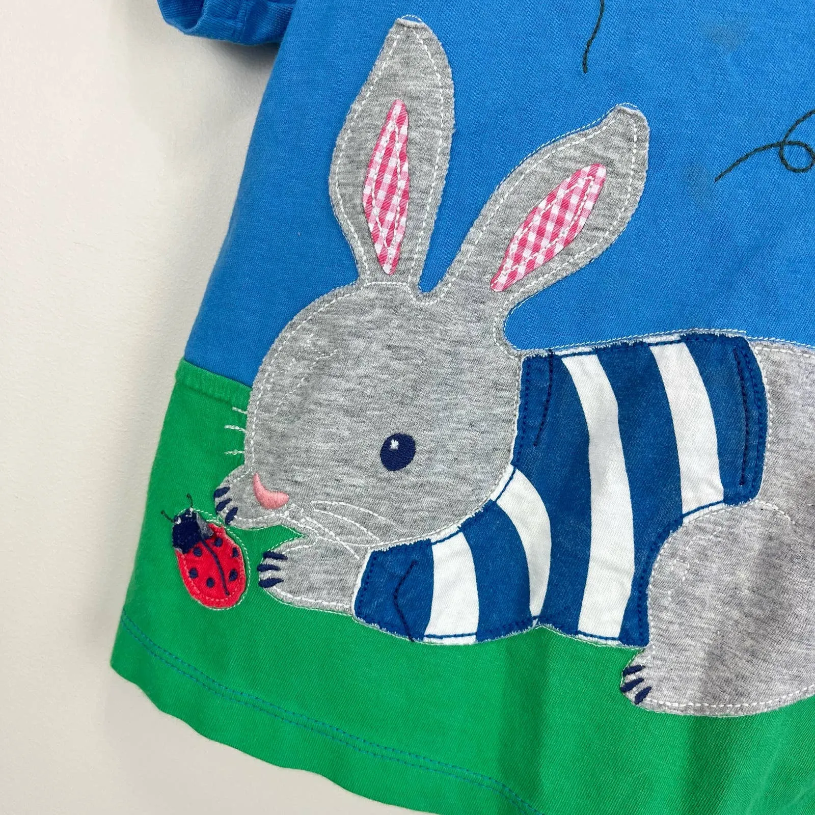 Mini Boden Applique Jersey Tee Bright Bluebell Bunny 18-24 Months