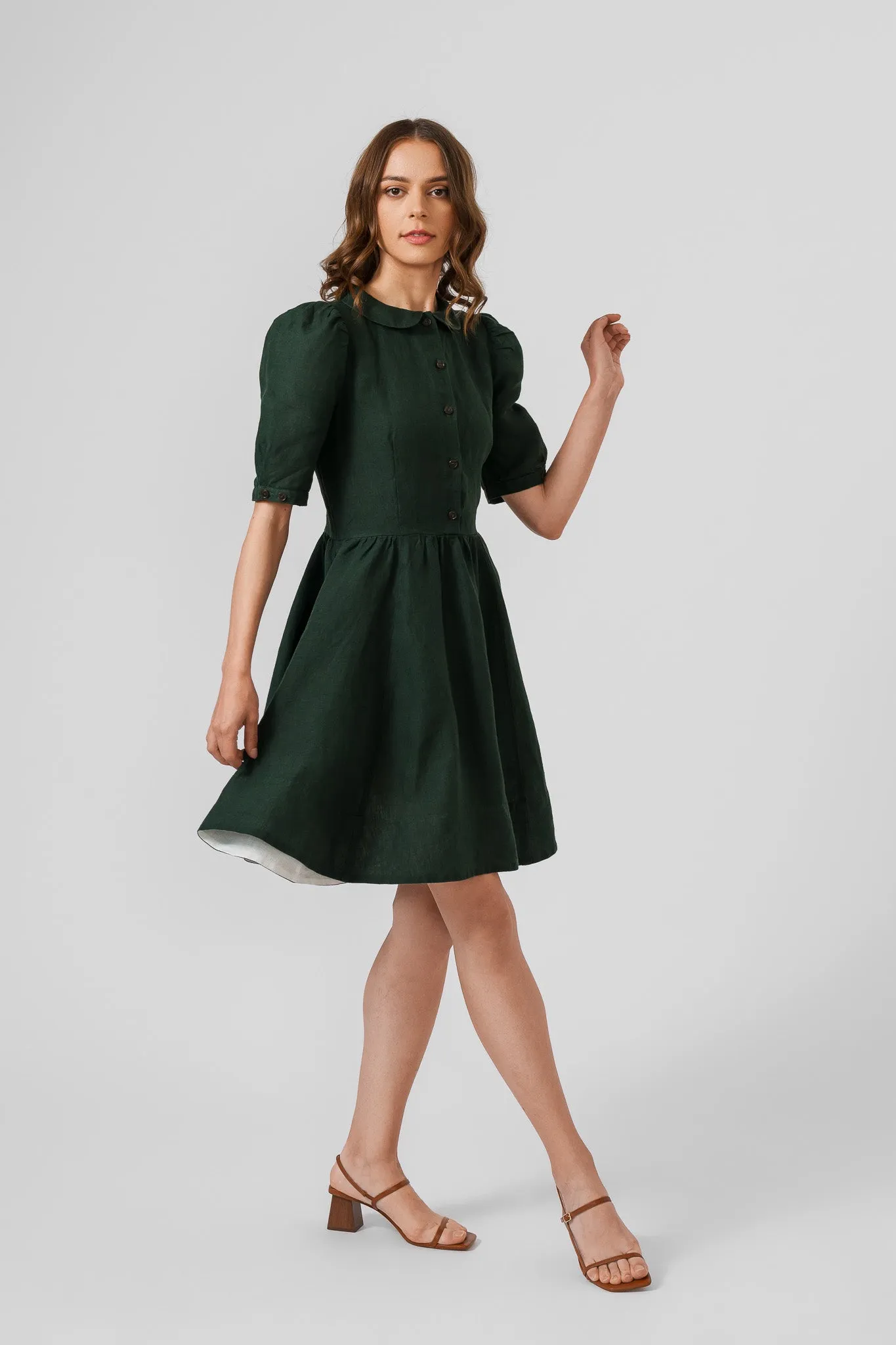 Mini Classic Dress, Puff Sleeve