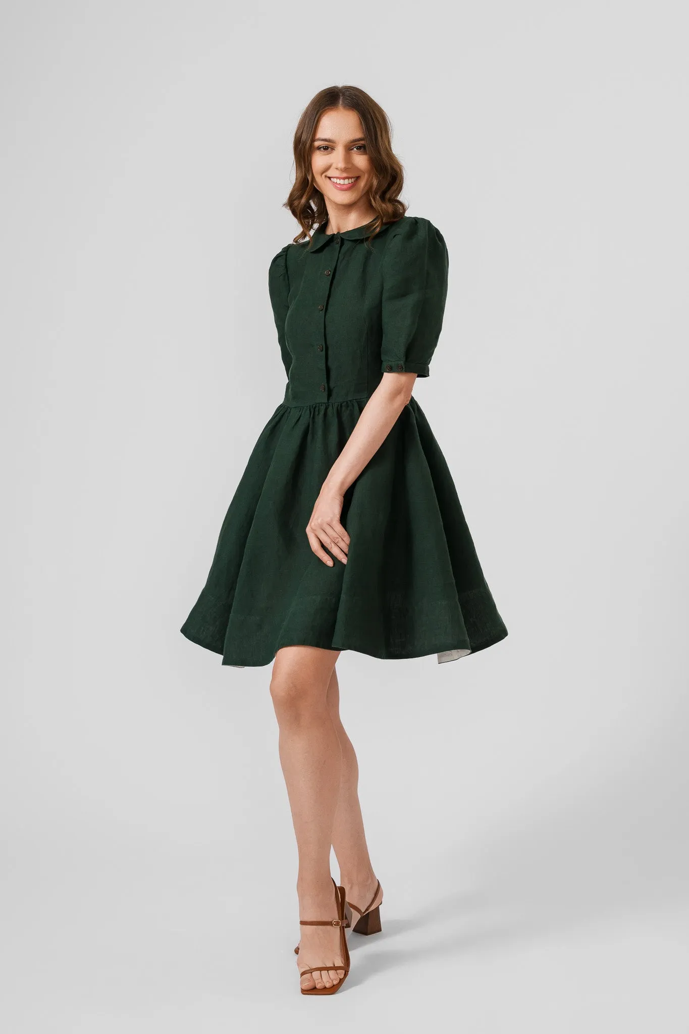 Mini Classic Dress, Puff Sleeve