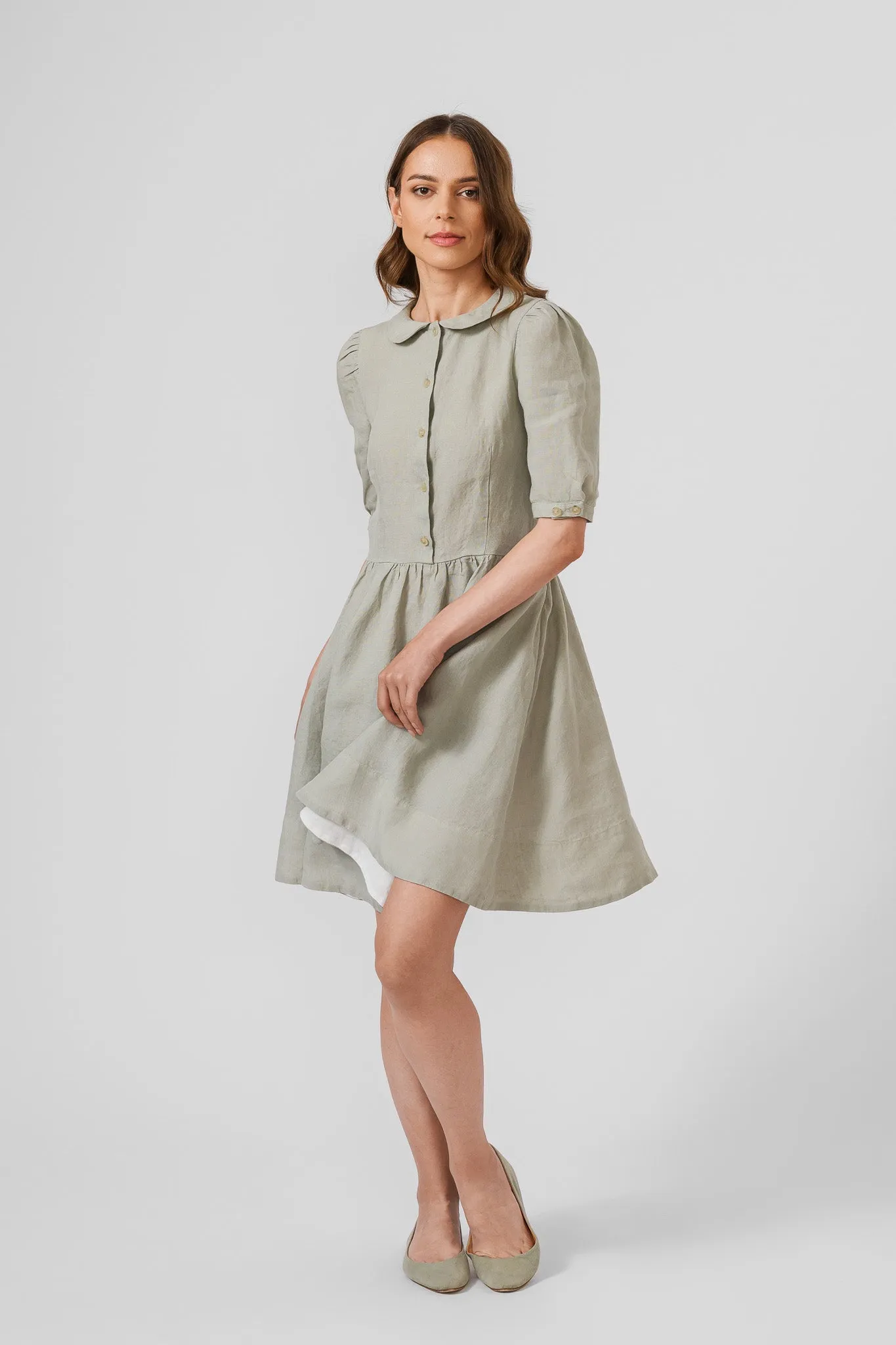 Mini Classic Dress, Puff Sleeve