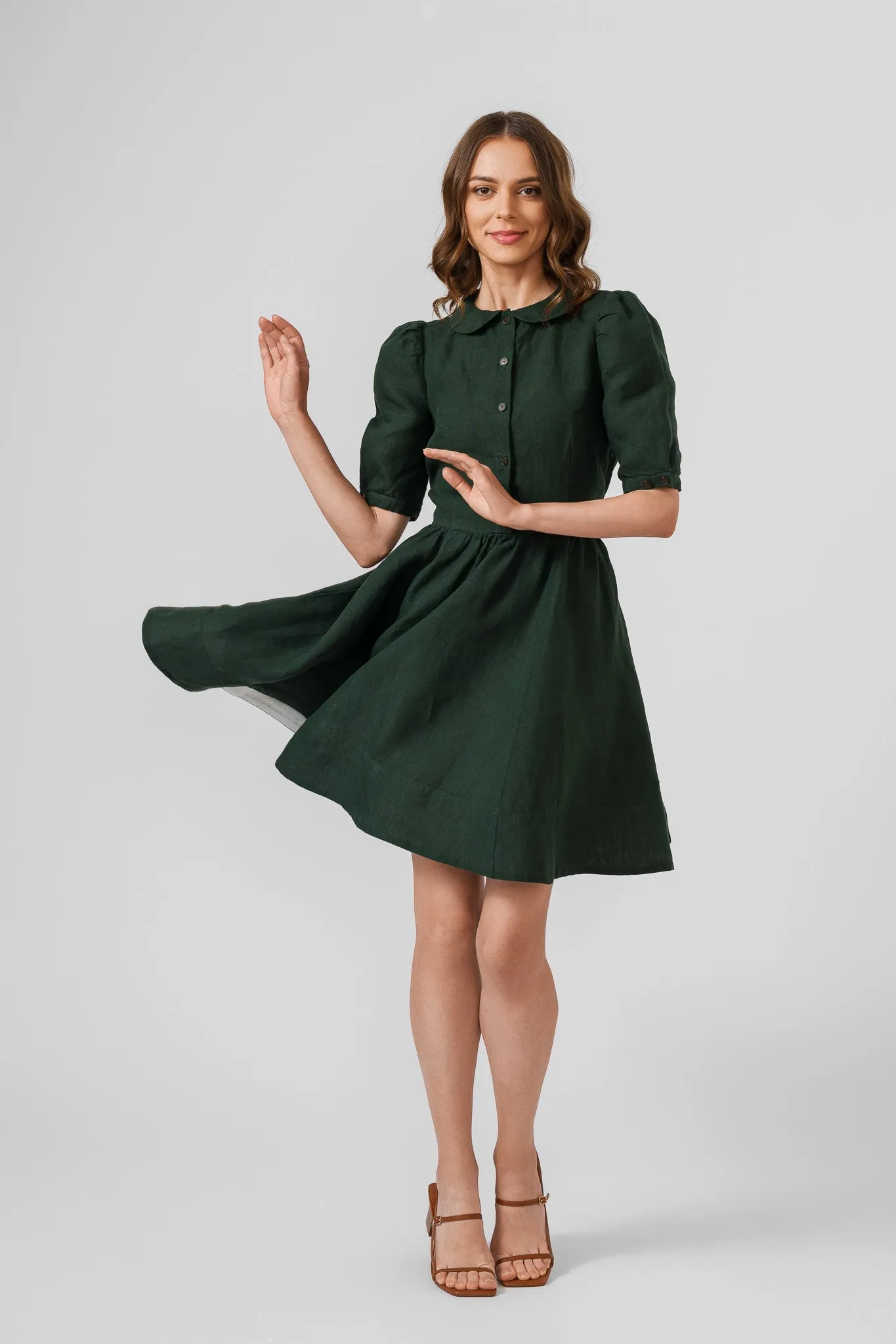 Mini Classic Dress, Puff Sleeve