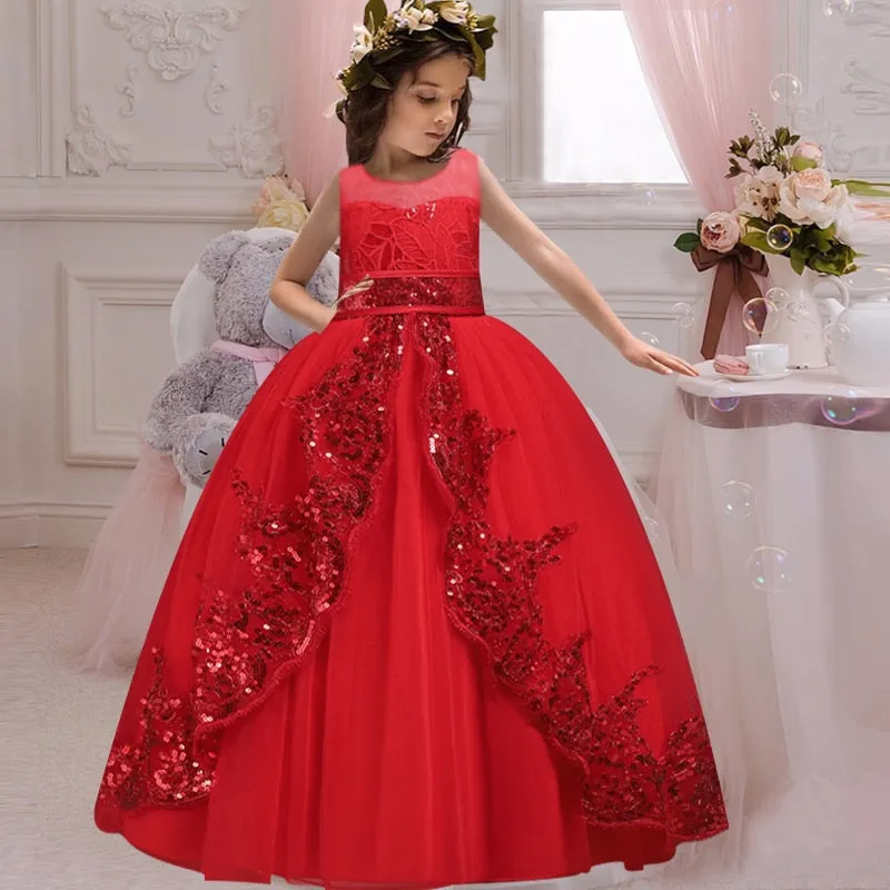 New Girls'Back Hollow Flower Dress Flower Boy High-end Wedding Dress Elegant Girls' Flower-lace Banquet vestidos de fiesta