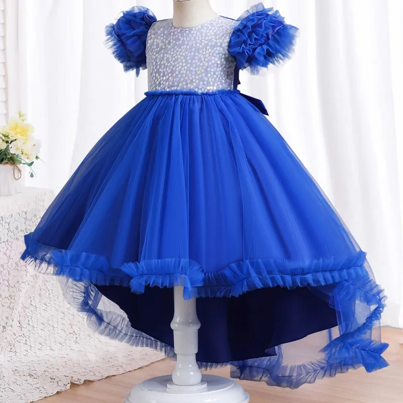 New Summer Girl Princess Wedding Banquet Segment Tail Dress Girl Campus Graduation Party Dance Tail Dress vestidos