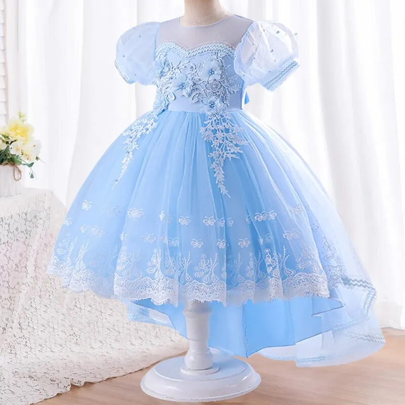 New Summer Girl Princess Wedding Banquet Segment Tail Dress Girl Campus Graduation Party Dance Tail Dress vestidos