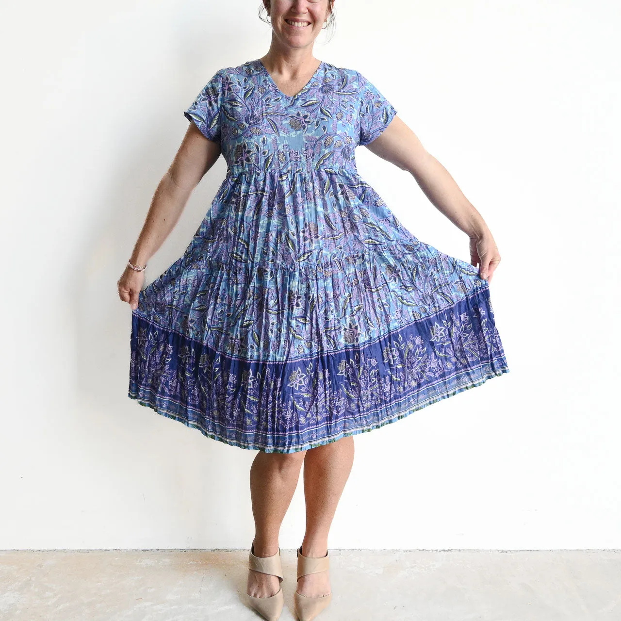 One Summer Tiered Smock Dress - Lavender Blue